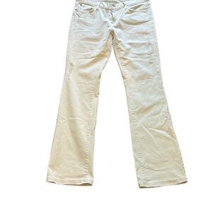 7 for all mankind white distressed bootcut jeans